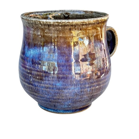 Handcrafted Thrown Ceramic Mug Whimsical Face with Cigar Stamped UR on bottom - Picture 10 of 16